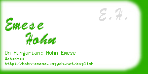 emese hohn business card
